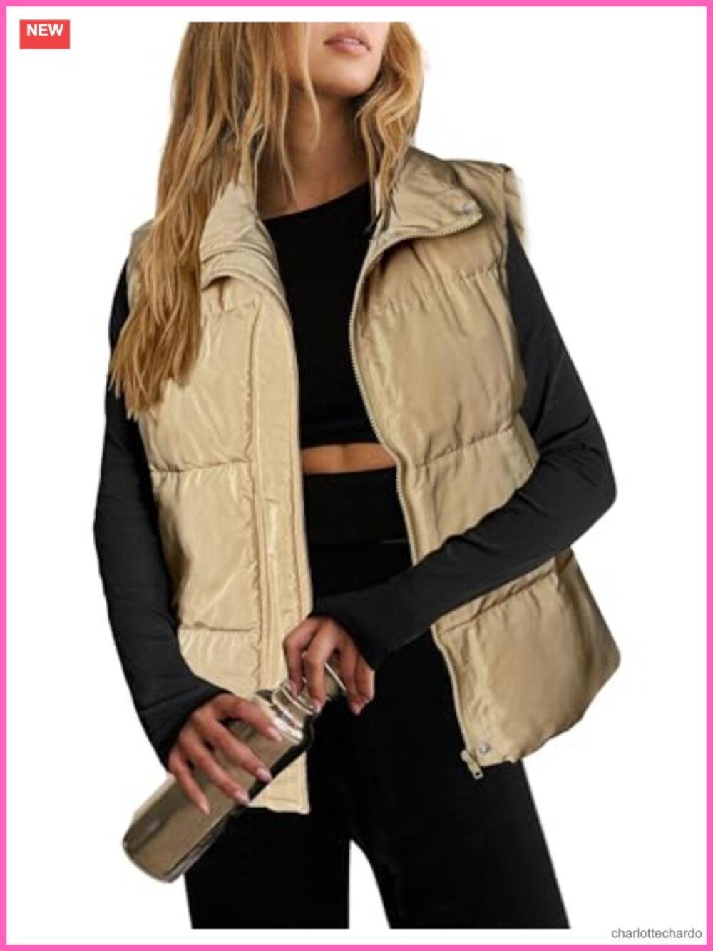 Women's Lightweight Puffer Vest Zip Up Sleeveless Winter Warm Outerwear